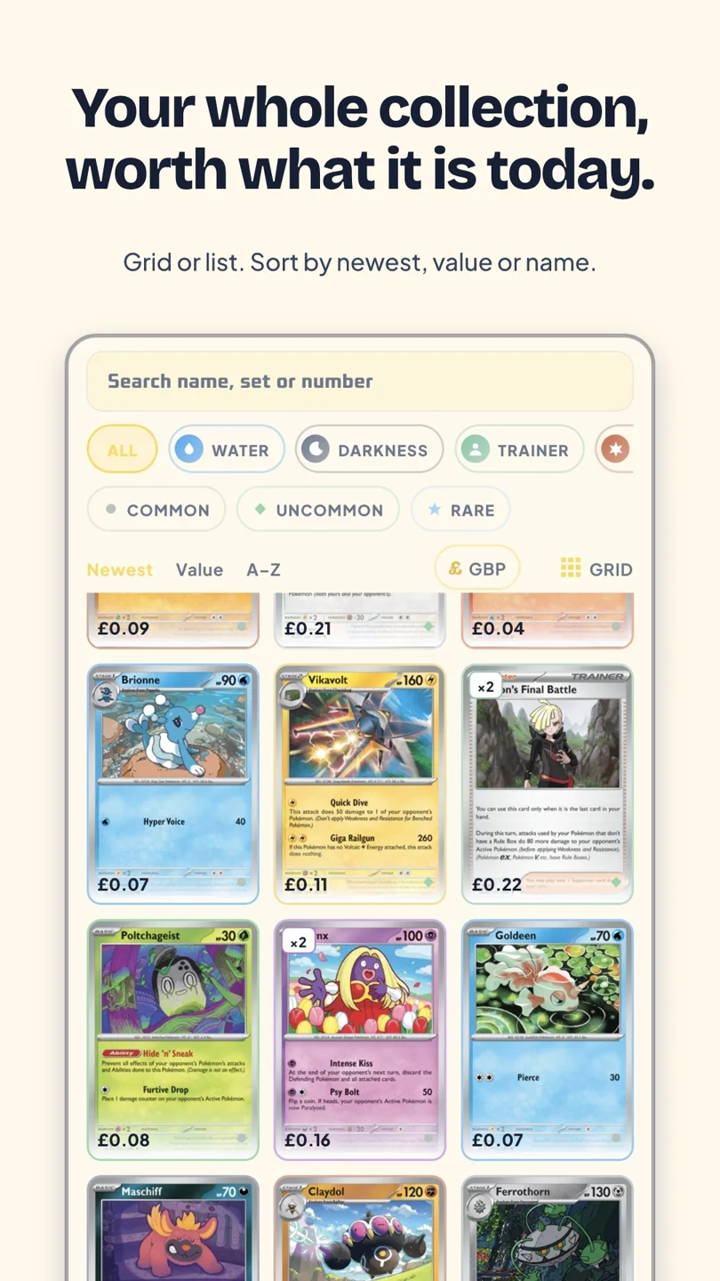 The binder — every printing, every price, sorted your way